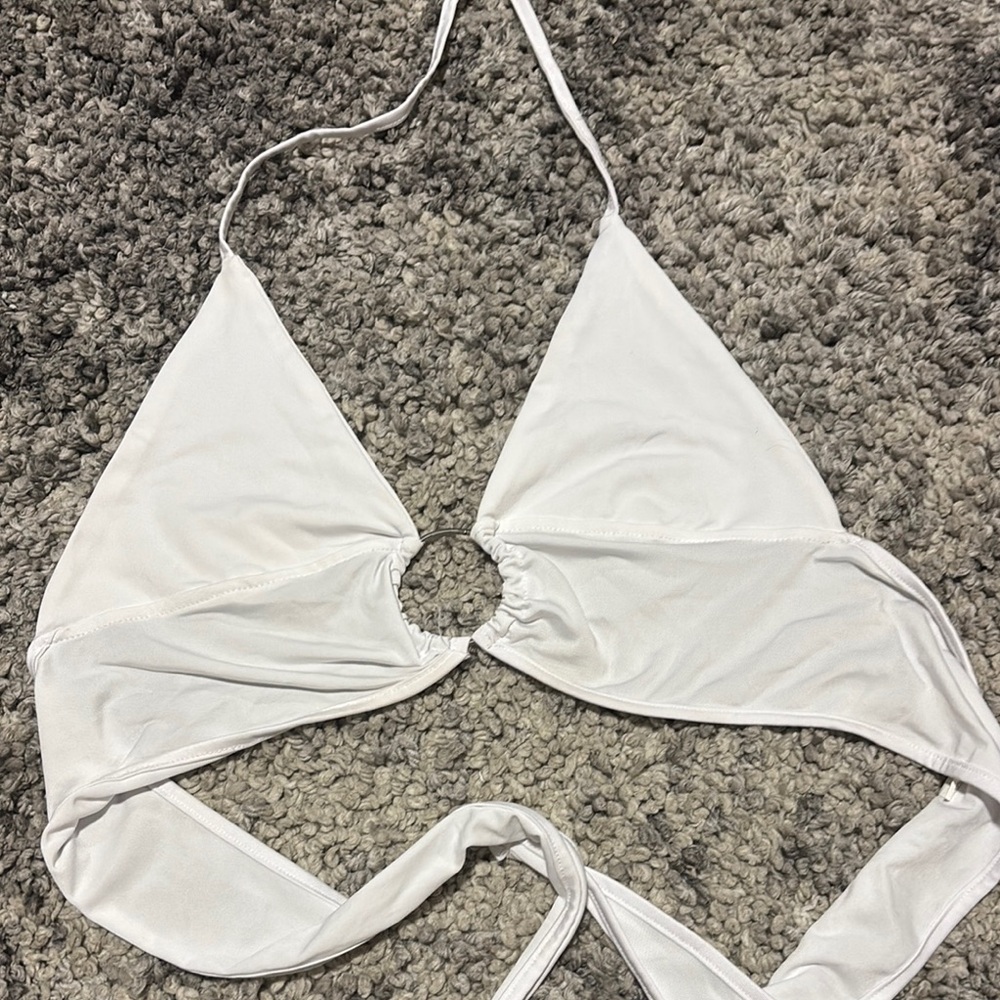 SHEIN White Halter Crop Top